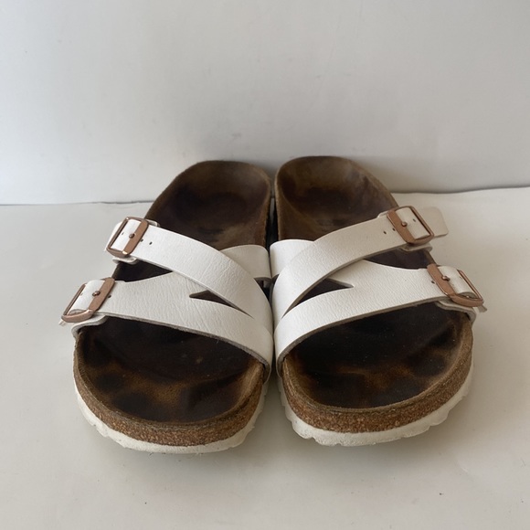 BIRKENSTOCK Yao Birko-Flor Patent Women's Sanda Patent White Sz L 9 M 7 - Picture 4 of 15